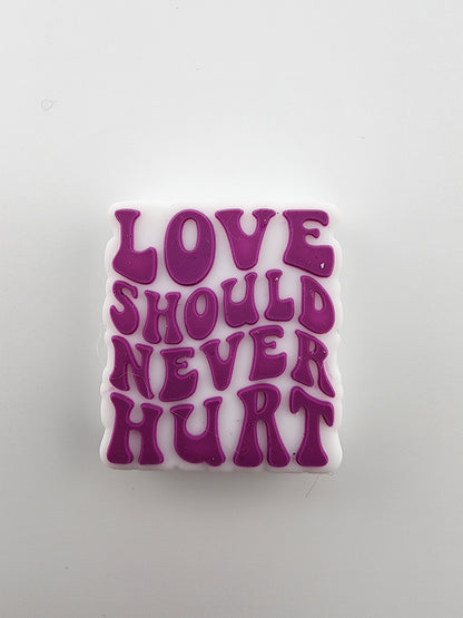 Love should never hurt domestic violence awareness bead smiley hat howdy