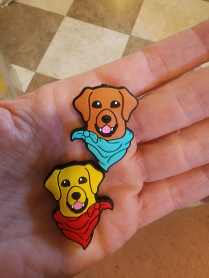 Yellow and black labrador dog silicone focal beads