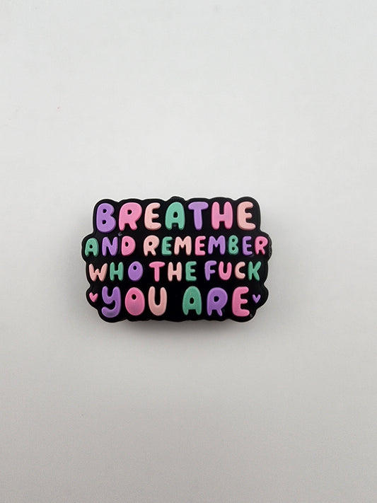 Breathe and remember who the fuck you are exclusive custom silicone focal bead pastels