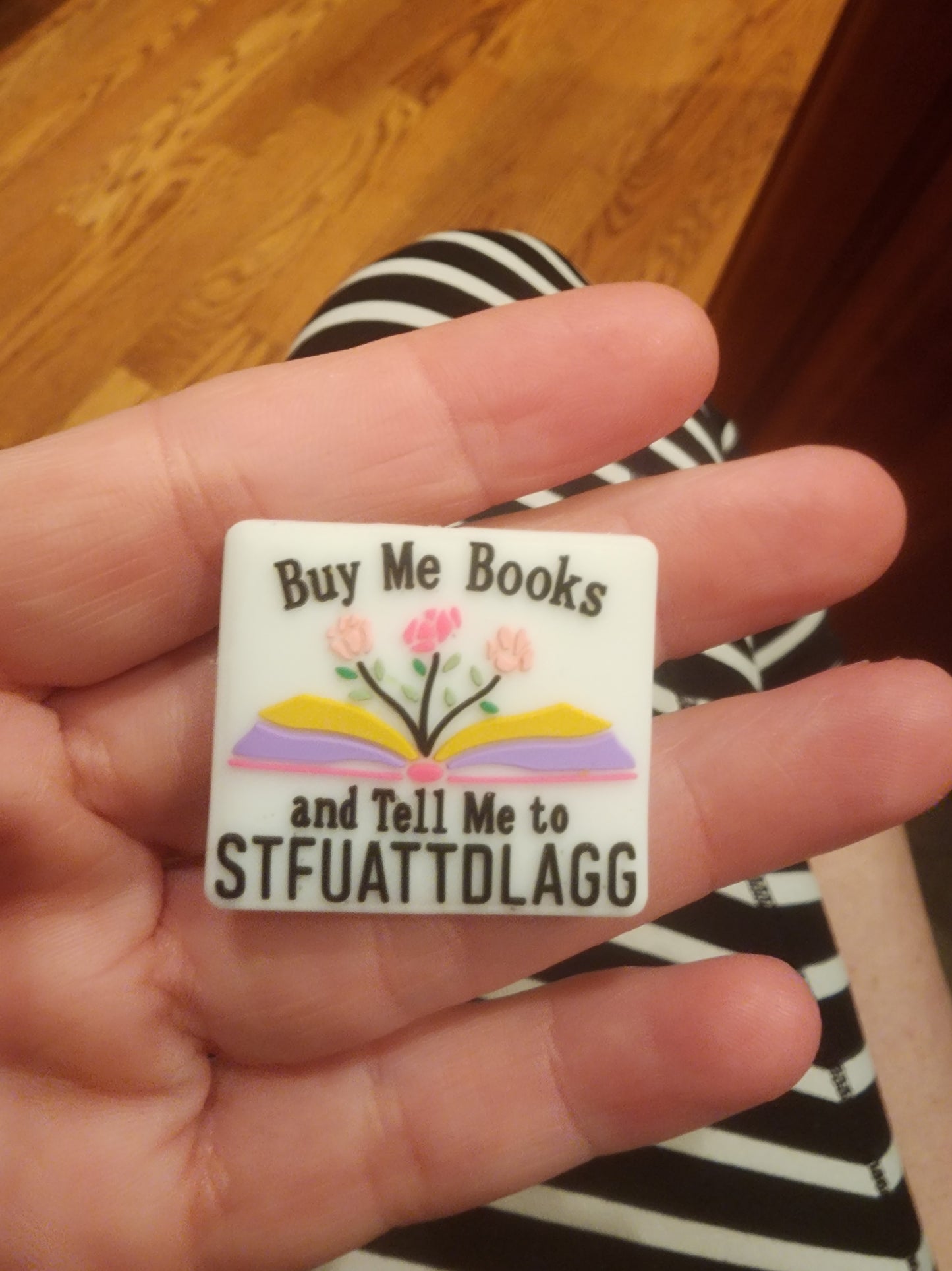 Buy me books and tell me to stfuattdlagg custom exclusive silicone focal bead #booktok naughty