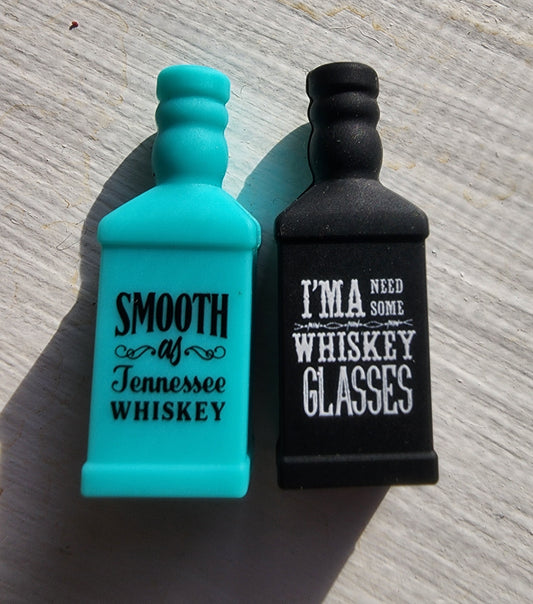 Whiskey bottles silicone focal beads custom exclusive smooth as Tennessee whiskey