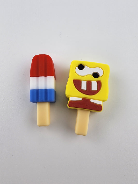 Vintage retro summer popsicles spongebob Custom exclusive Silicone focal beads bomb pop