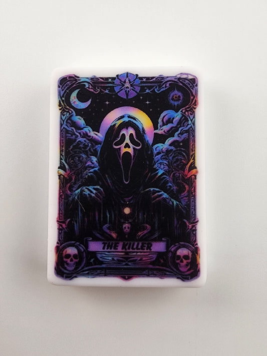 Custom exclusive silicone bead Halloween scary scream the killer tarot cards viral print