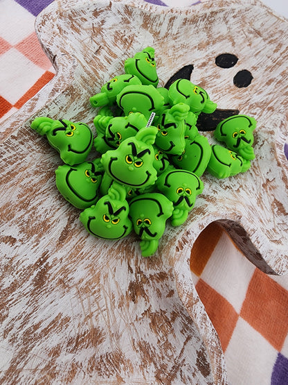 Mean green guy silicone focal bead  character beads