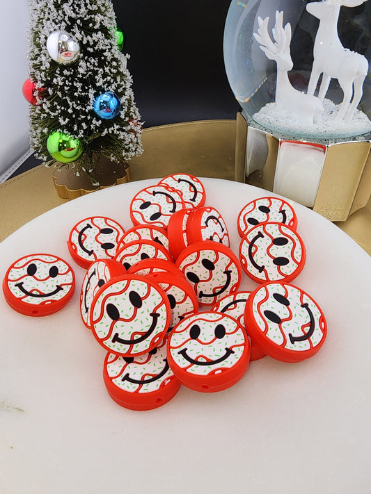 Christmas Cake Smiley Face Exclusive Silicone Focal