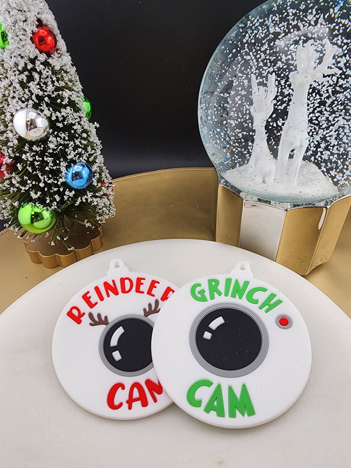 Reindeer cam grinch cam custom collab exclusive silicone christmas ornament