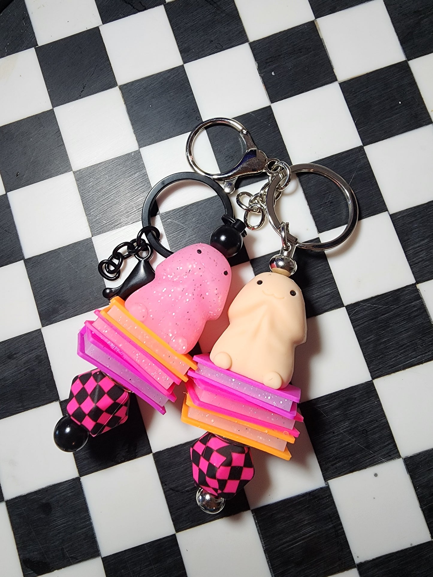 Richard keychains neon books booktok tiktok rainbow swirl