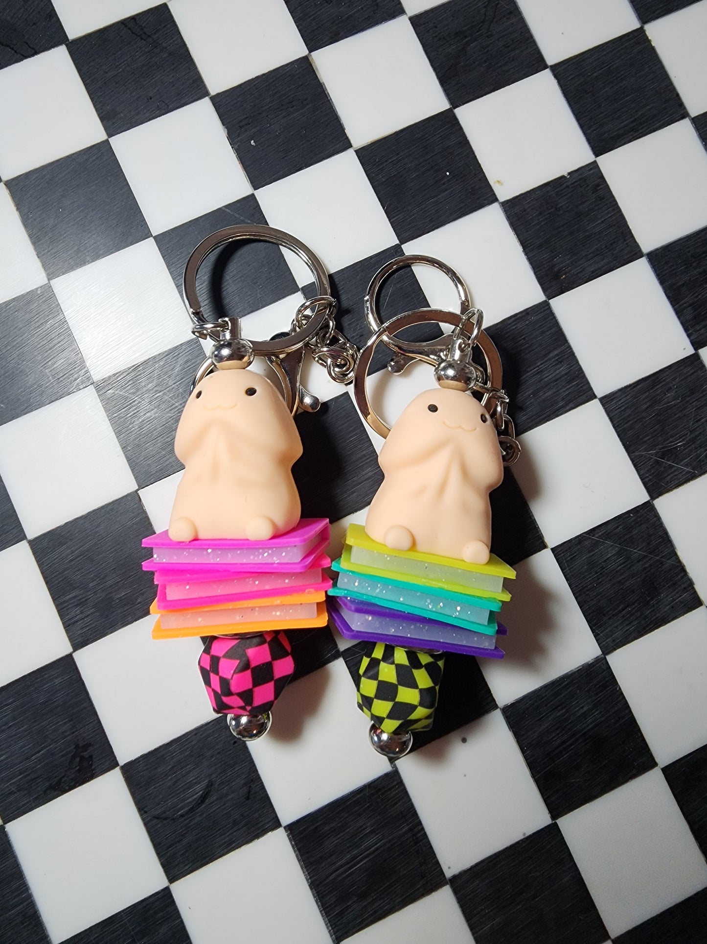 Richard keychains neon books booktok tiktok rainbow swirl