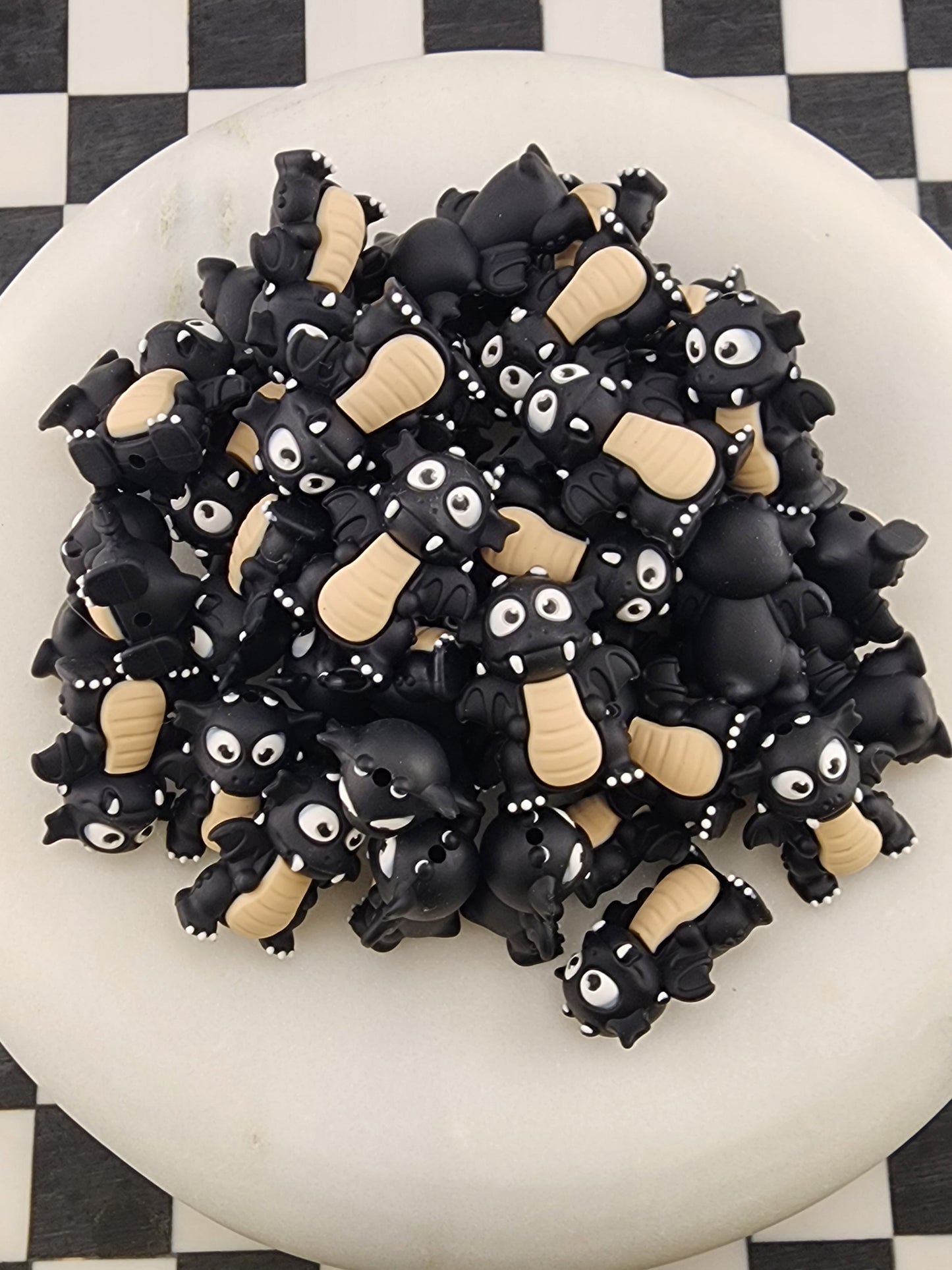 Black book dragonn3d silicone focal bead beads