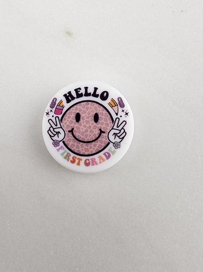 Grades print bead checker smiley silicone focal bead