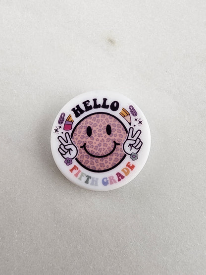 Grades print bead checker smiley silicone focal bead