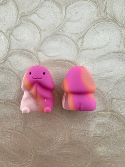 MINI Orange Pink Light Pink Glitter Swirl Richard Copyrighted Silicone Focal