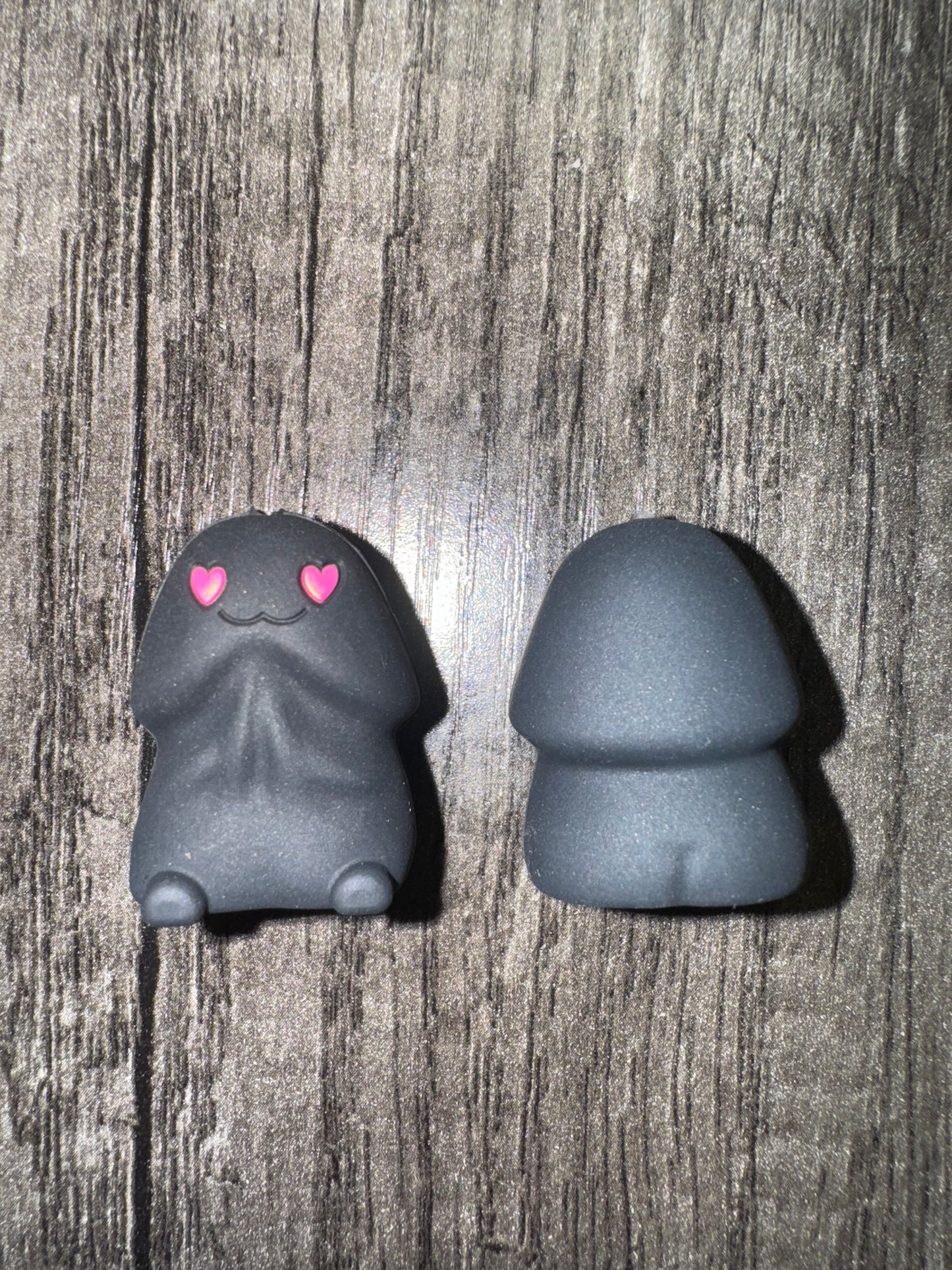Black with Pink Heart Eye Amor Richard Copyrighted Naughty Silicone Focal