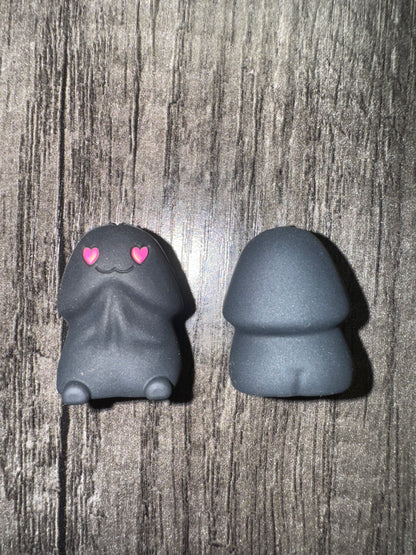 Black with Pink Heart Eye Amor Richard Copyrighted Naughty Silicone Focal