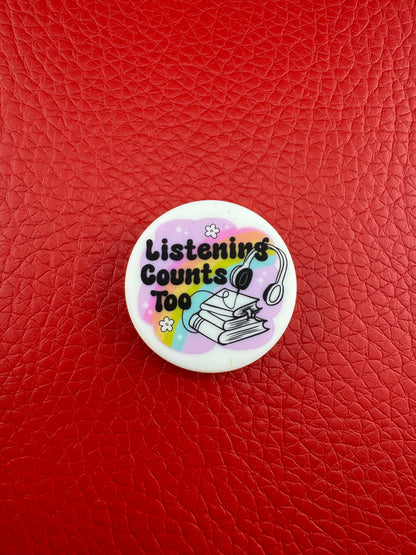 Listening Counts Too AudioBook Print Silicone Focal