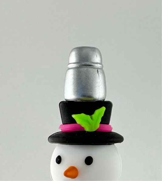 PINK Hat Christmas Mistletoe Snowman Custom Exclusive Silicone Focal