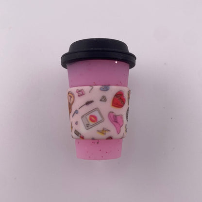 Swiftie singer print glitter coffee cup custom collab silicone focal bead beads teacher