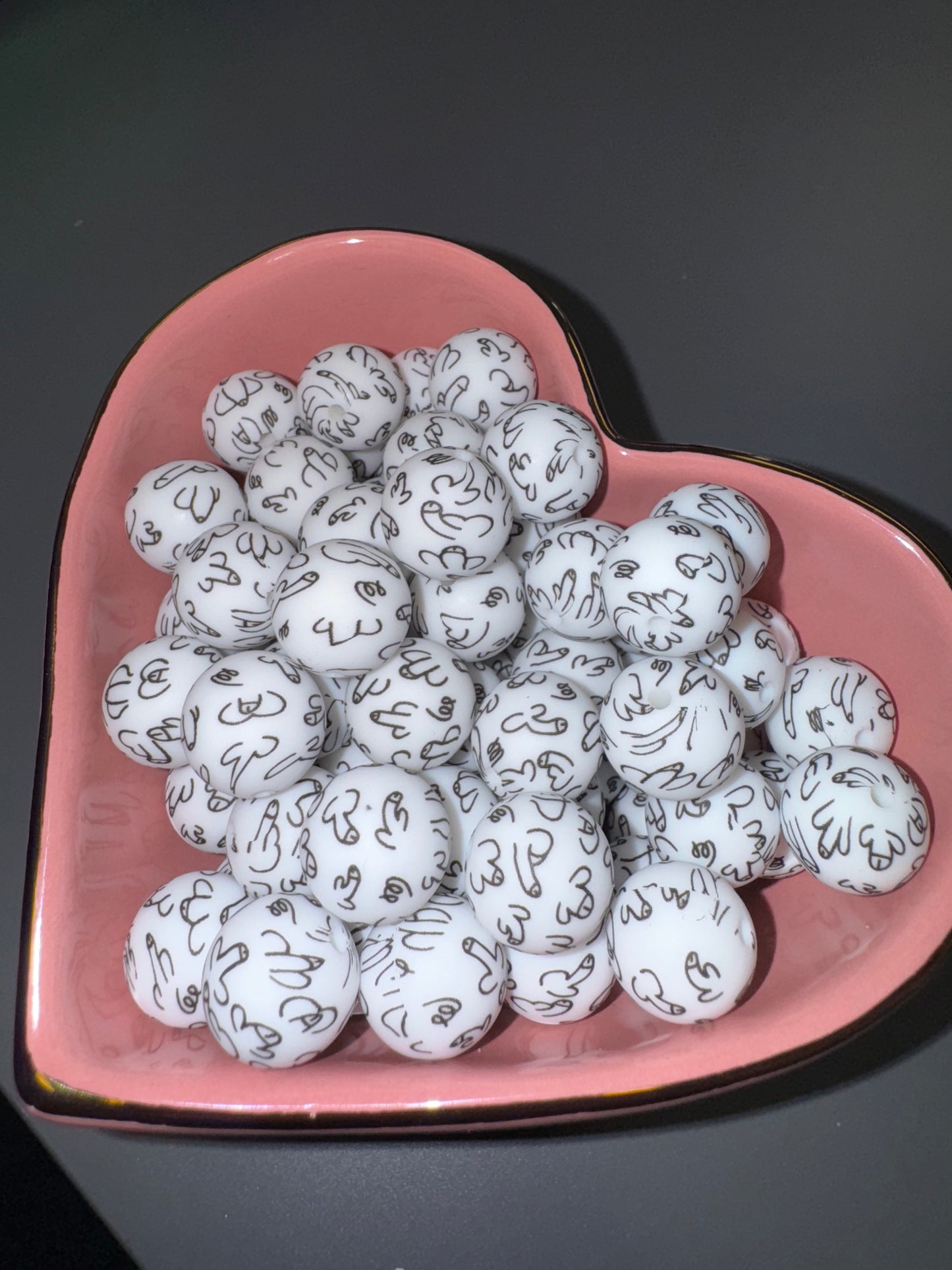 Richard Print Custom Naughty 15mm Silicone Beads