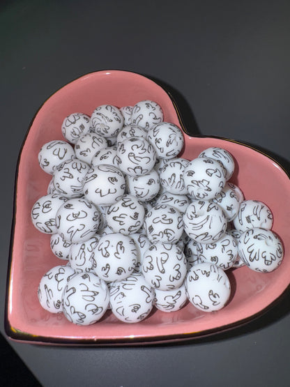 Richard Print Custom Naughty 15mm Silicone Beads