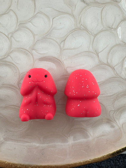 Neon Pink Glitter Richard Copyrighted Silicone Focal