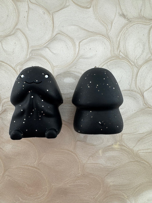 Black Glitter Richard Copyrighted Silicone Focal