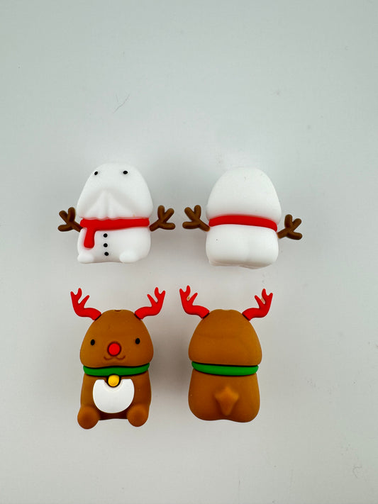 Custom exclusive collab silicone richard beads reindeer snowman naughty christmas bead