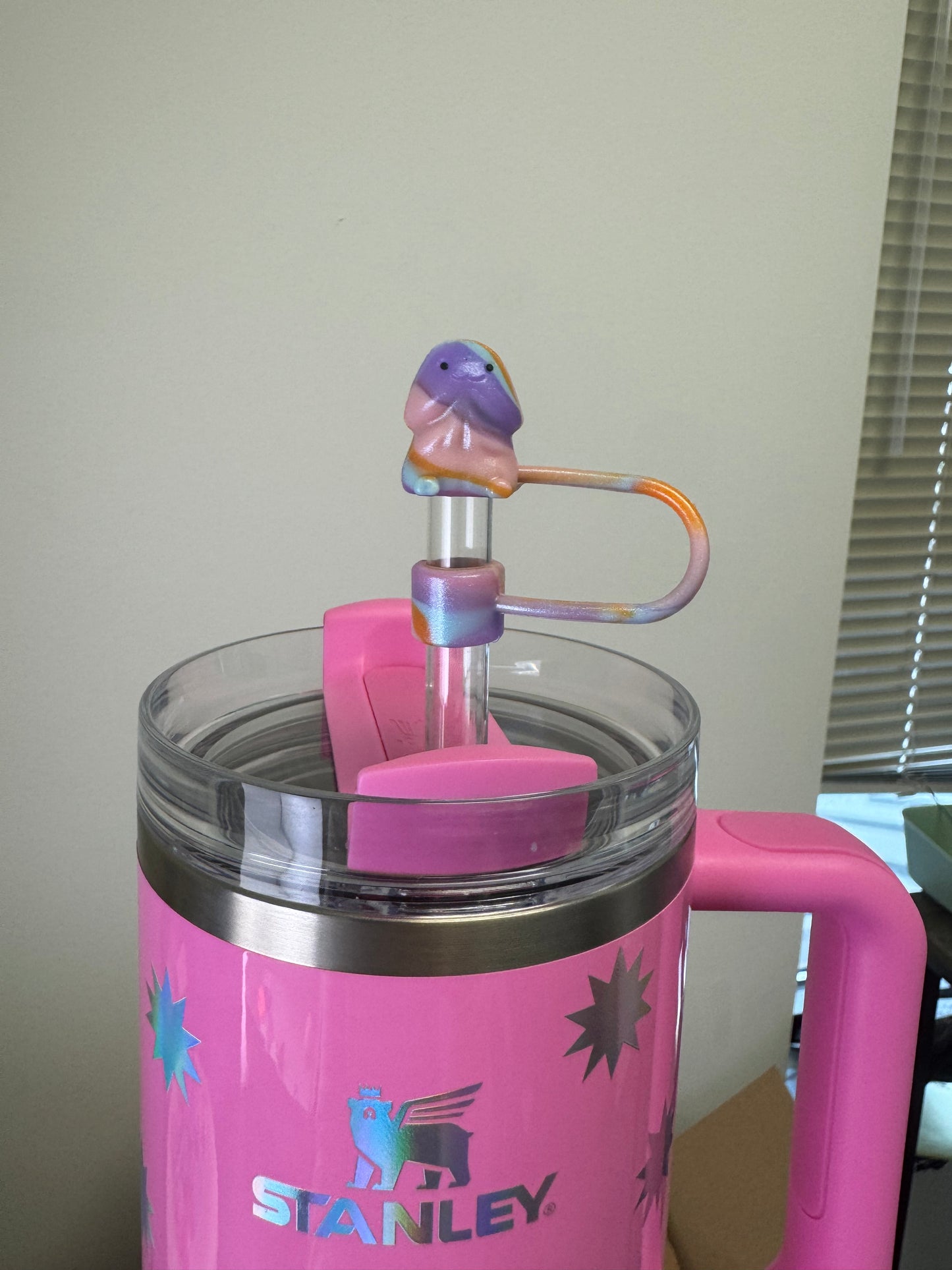 Purple Orange Opal Swirl Richard Straw Topper for Stanley