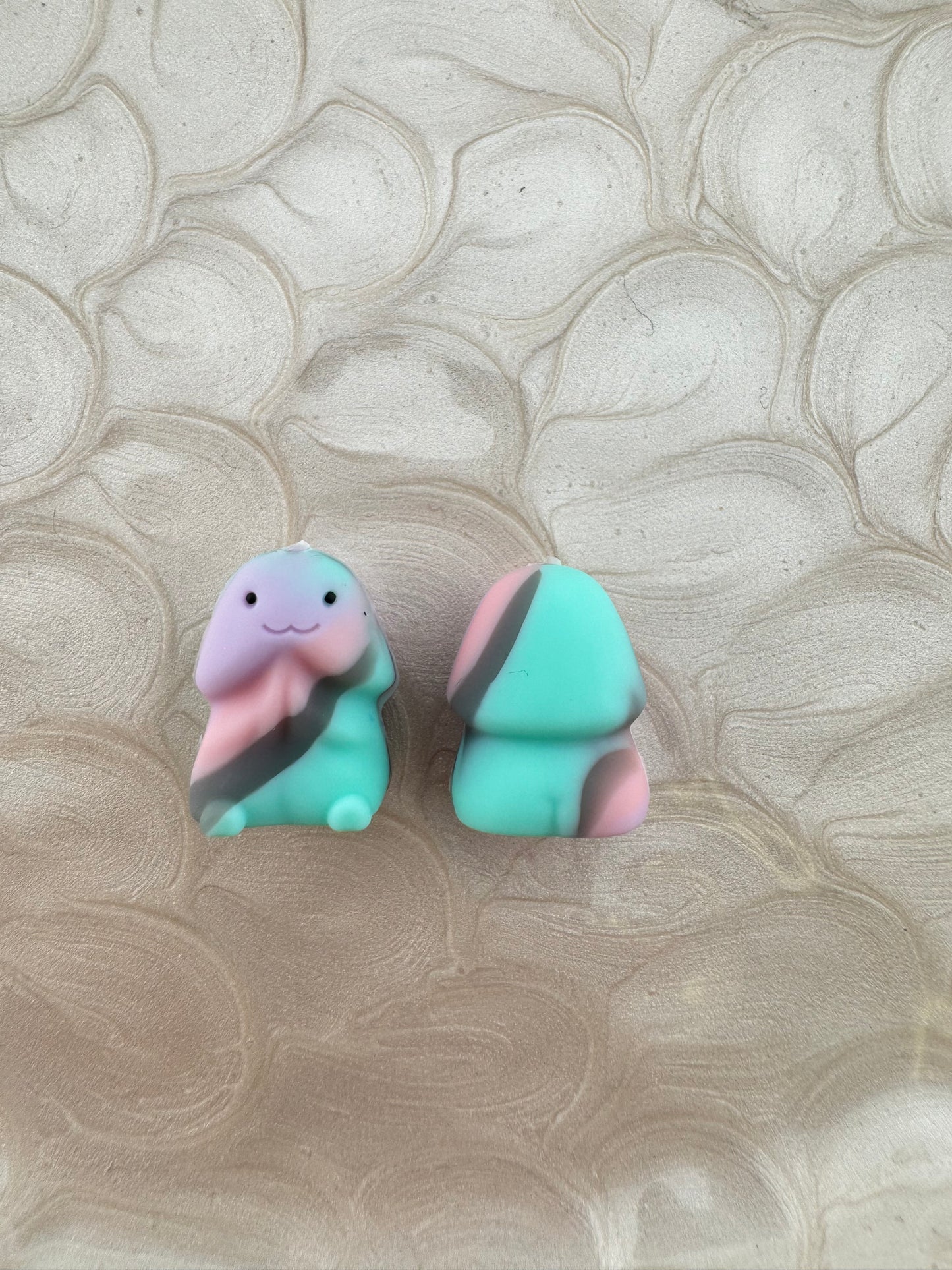 MINI Teal, Gray, Purple Swirl Richard Copyrighted Silicone Focal