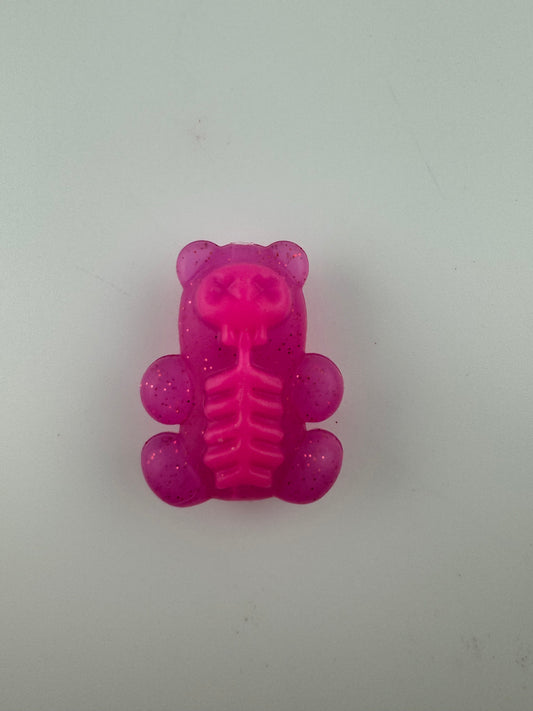 Hot Pink Skeleton Gummy Bear Dead Custom Silicone Exclusive focal