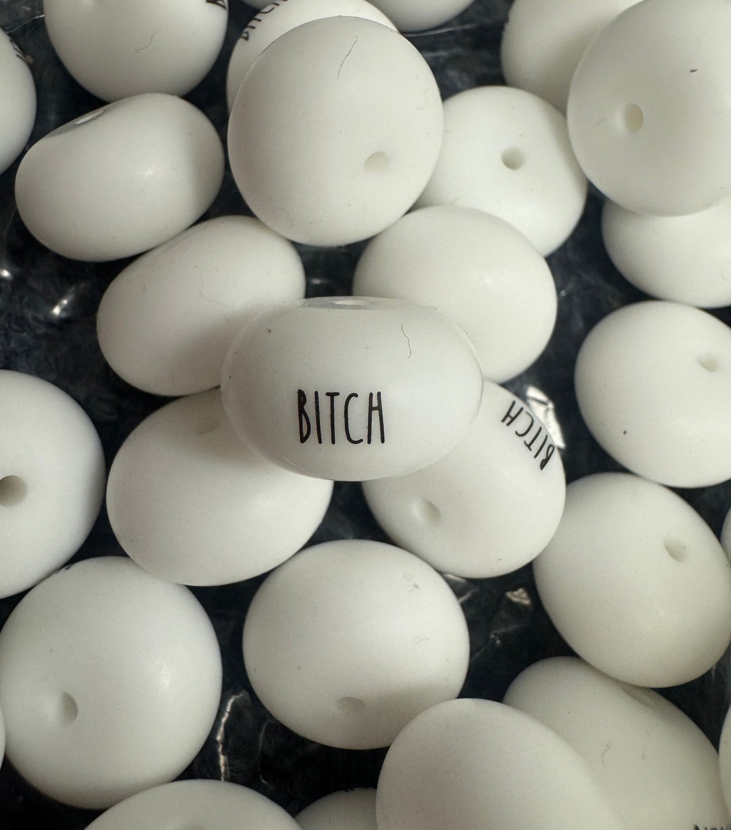 Bitch Silicone Abacus Bead Custom