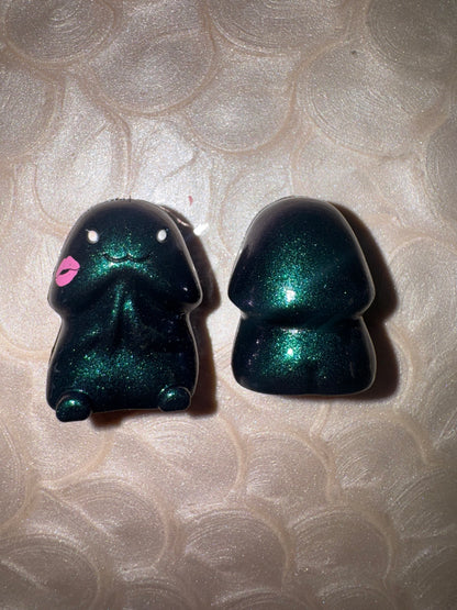 Oil Slick with Pink Kiss Richard Copyrighted Silicone Focal