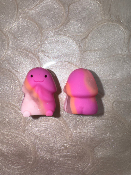 MINI Orange Pink Light Pink Glitter Swirl Richard Copyrighted Silicone Focal