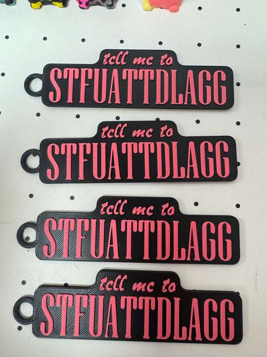3D Printed Keychain STFUATTDLAGG Smut