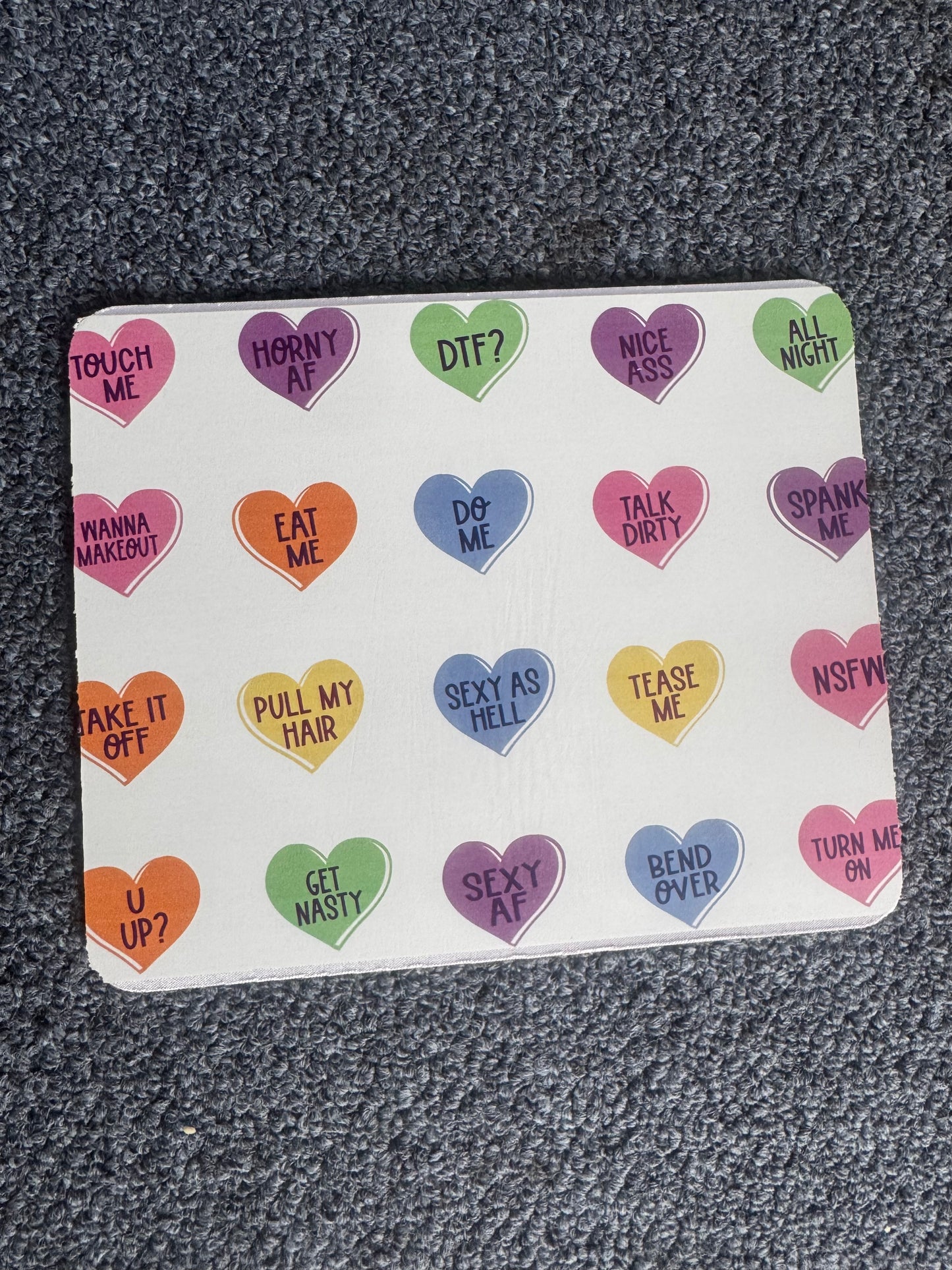 Naughty Conversation Heart Mouse Pad