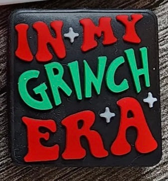 in my grinch era christmas silicone focal bead