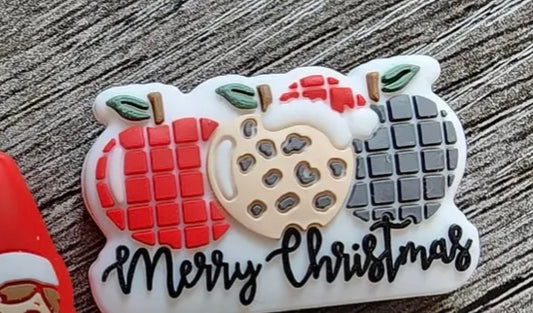 christmas apples silicone focal