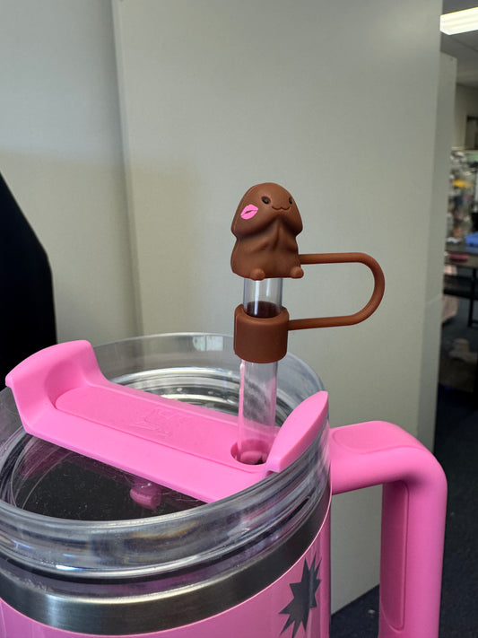 Chocolate Kiss Richard Straw Topper Copyrighted Custom Silicone