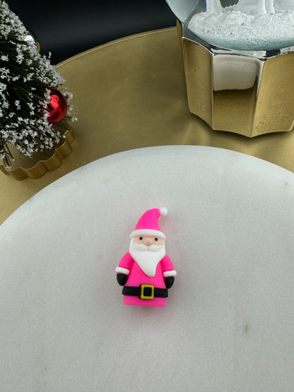 3D Pink Santa Christmas Custom Exclusive Silicone Focal