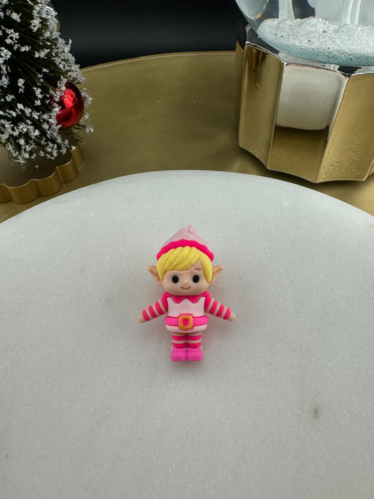 3D Pink Elf Christmas Custom Exclusive Silicone Focal bead