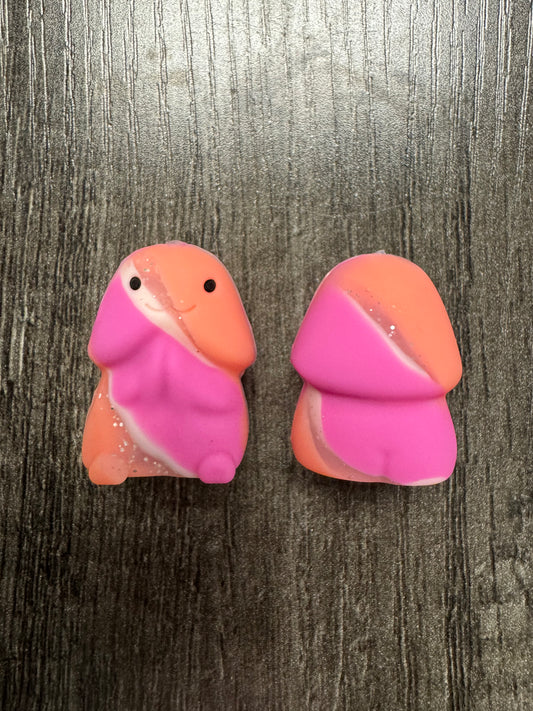 Orang Pink Glitter Swirl Richard Copyrighted Custom Exclusive Silicone Focal