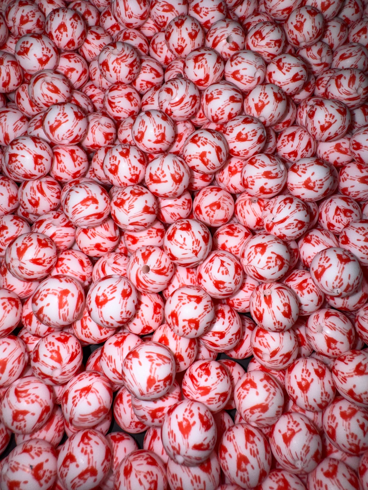 Bloody Handprint 15mm Custom Exclusive Silicone Beads