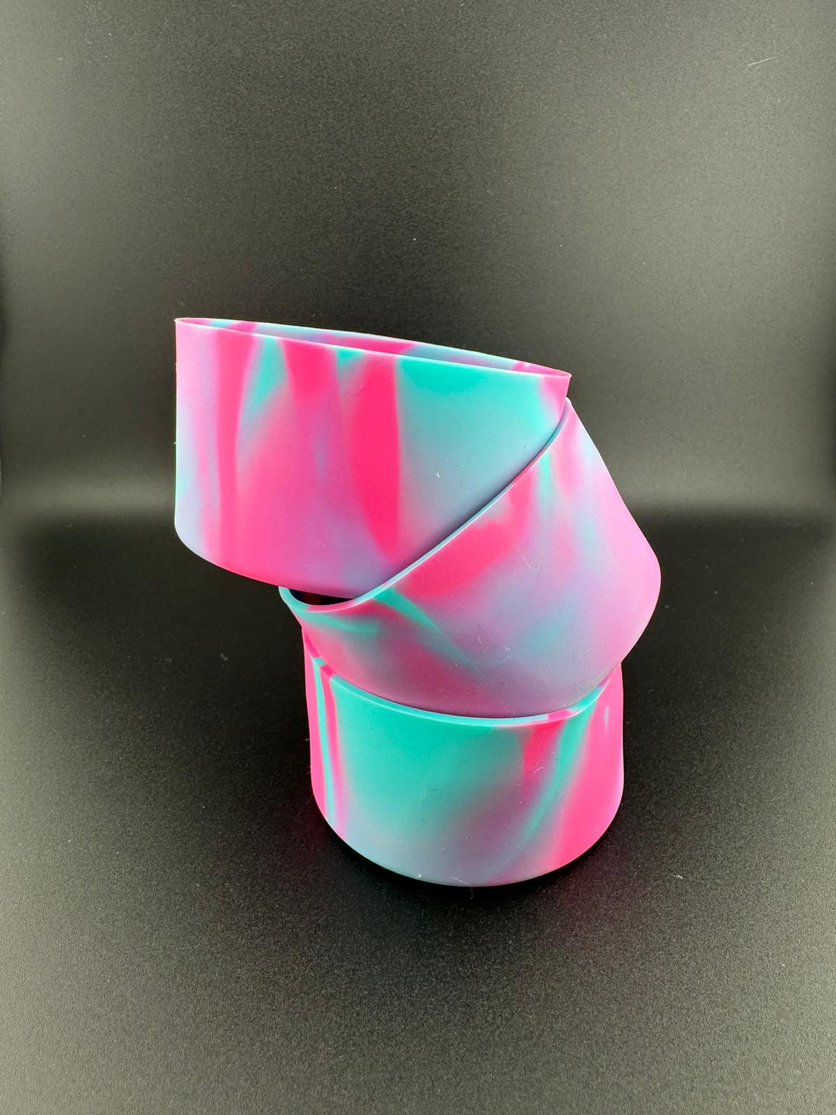 Silicone cup boot for stanley tumbler cup pink swirl