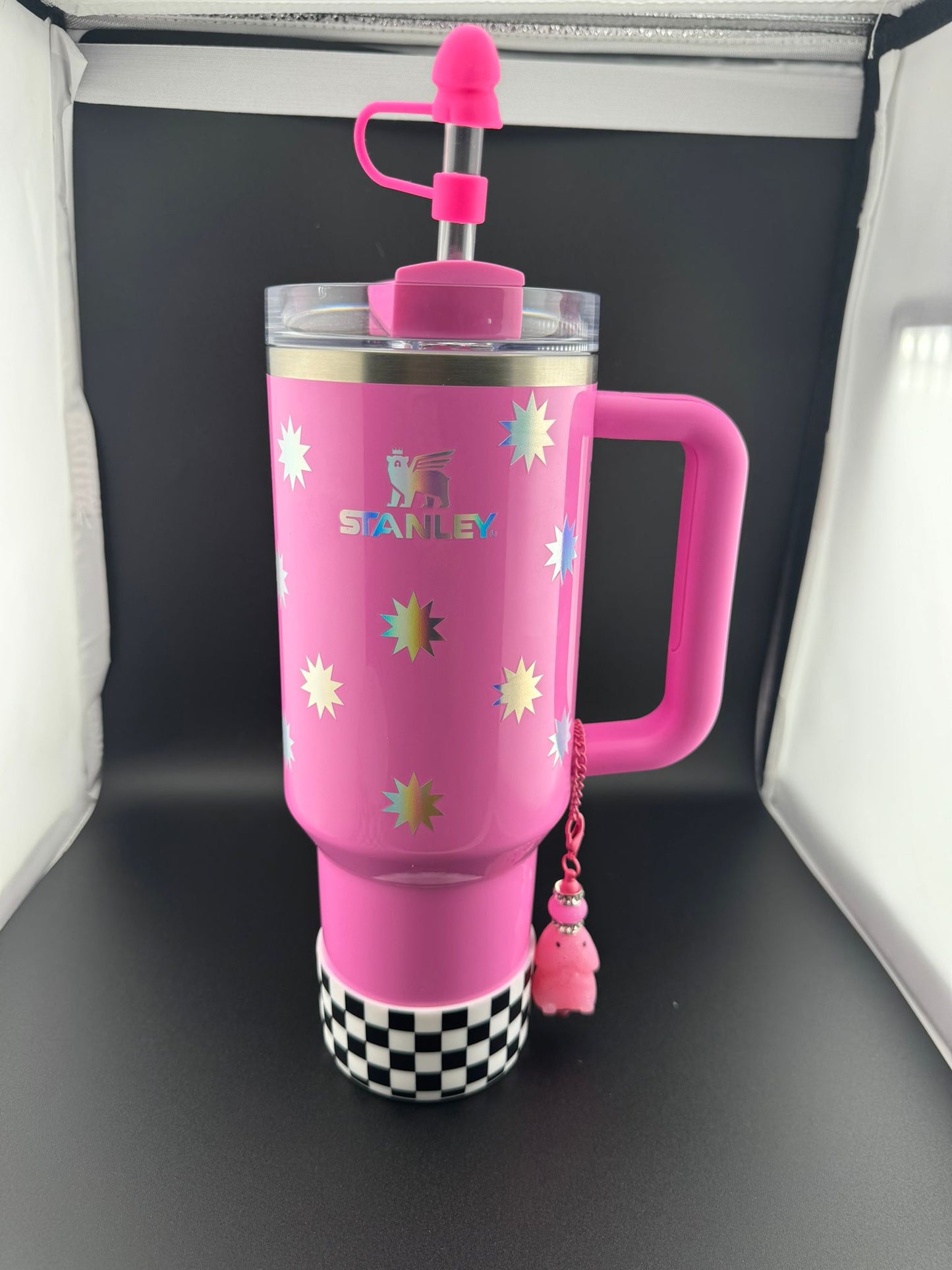 Checker silicone boot for stanley tumbler