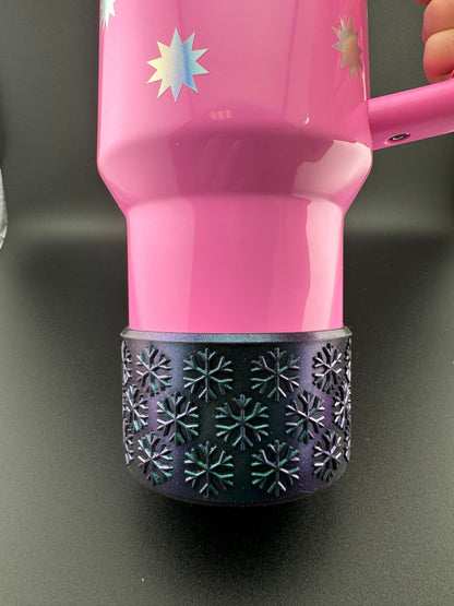 Silicone boot for stanley tumblers oil slick snowflake