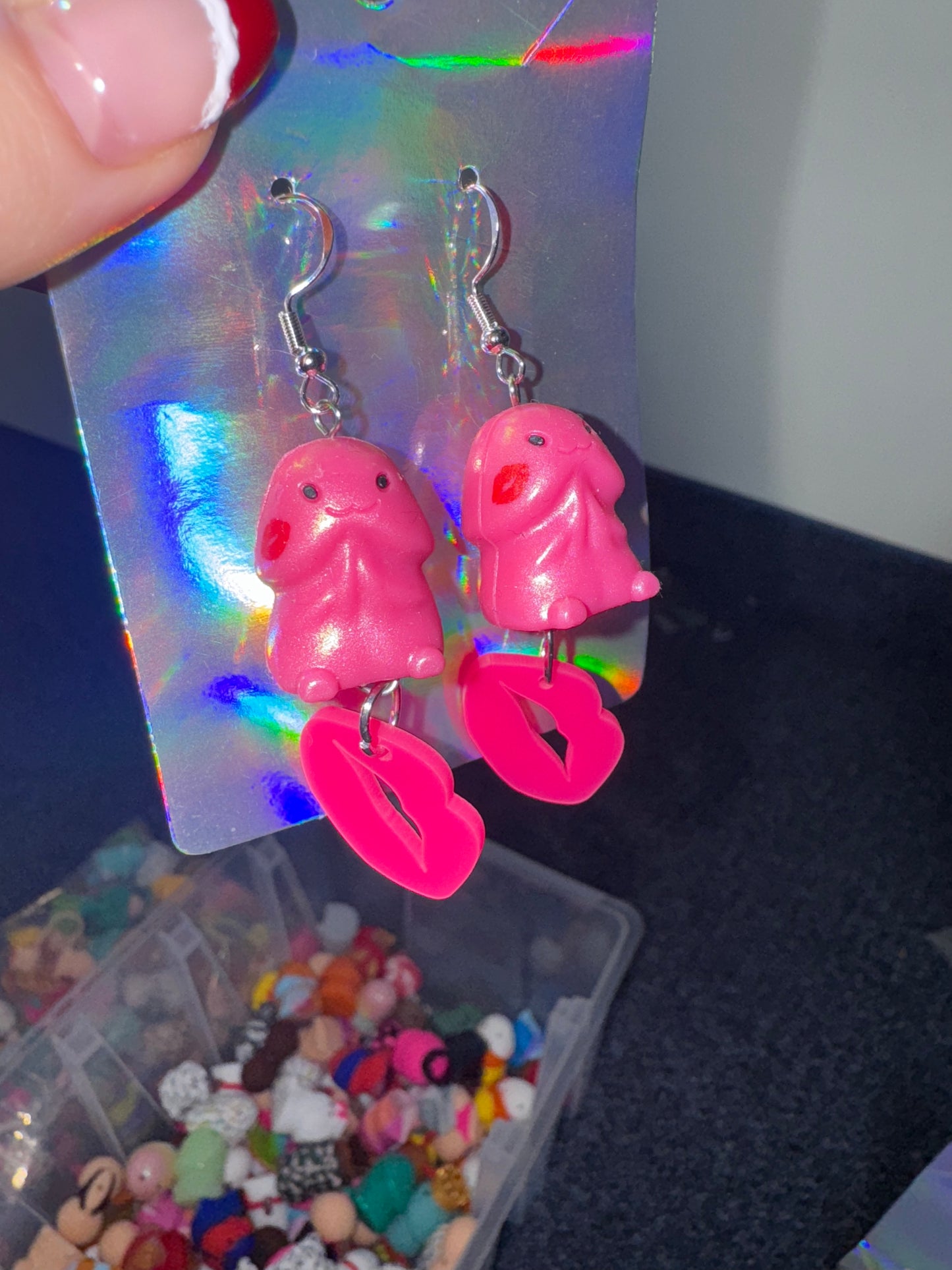 Hot Pink Richard Kiss Earrings