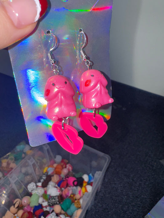 Hot Pink Richard Kiss Earrings