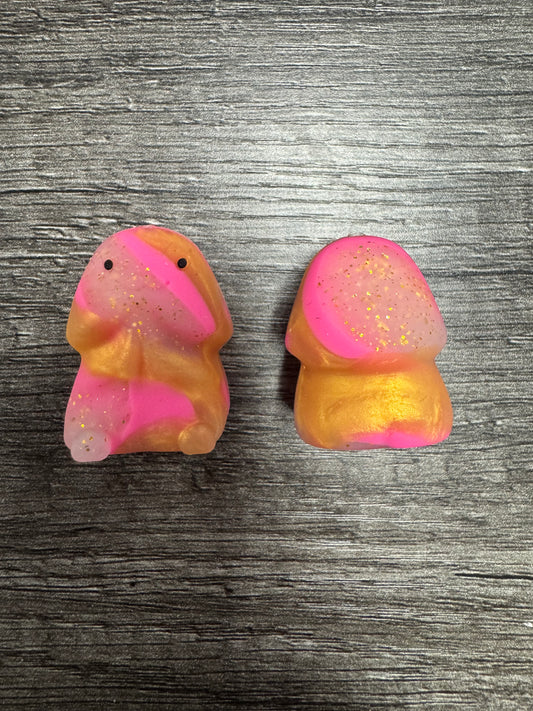 Pink, Gold, White Glitter Swirl Richard Copyrighted Naughty Silicone Focal