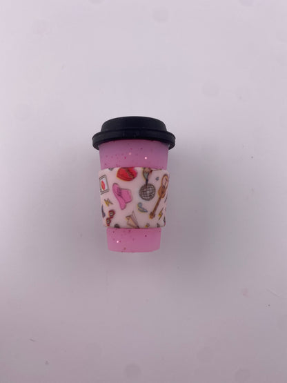 Swiftie singer print glitter coffee cup custom collab silicone focal bead beads teacher