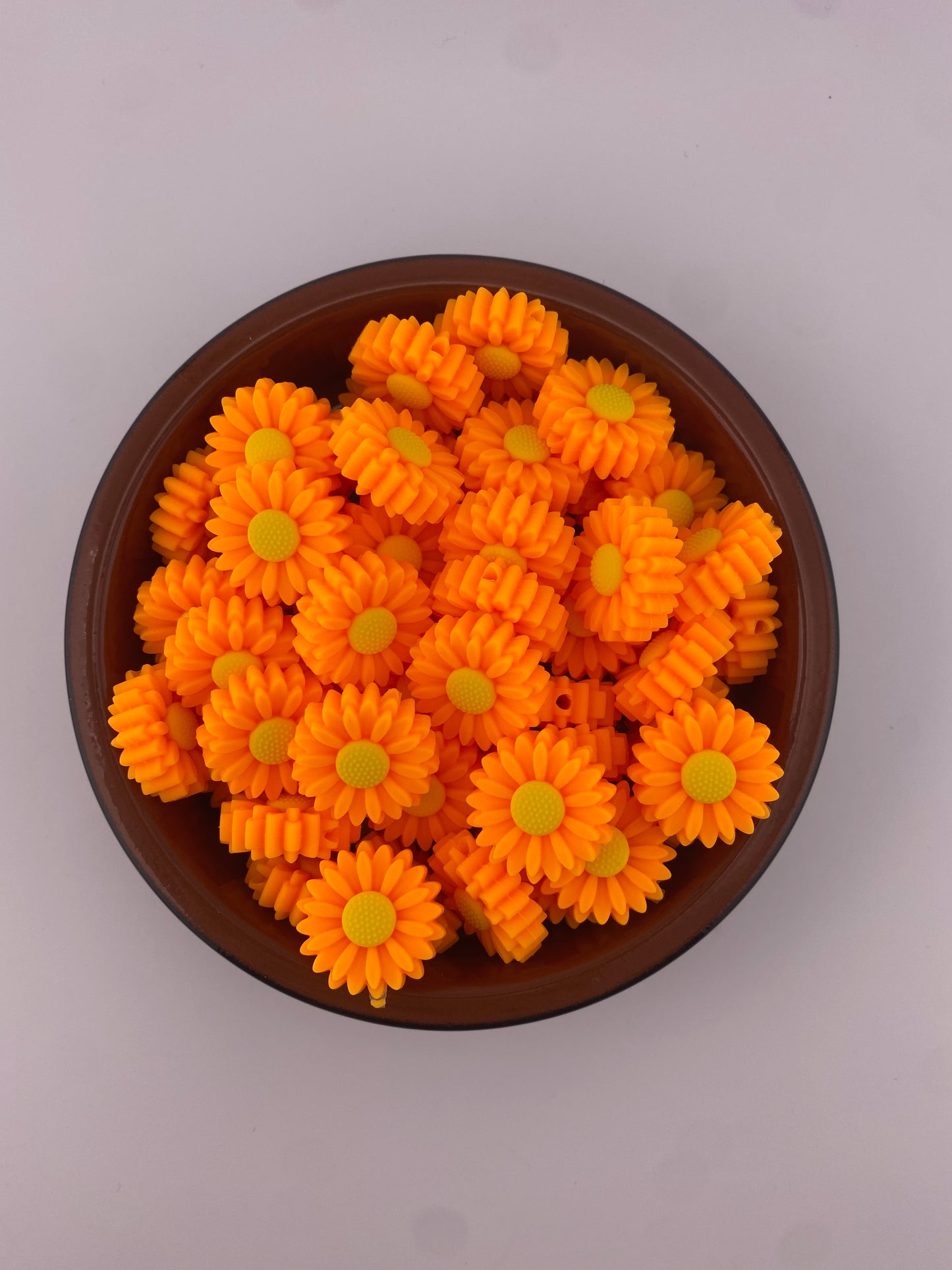 Light Orange Neon Flower Daisy Custom Exclusive Silicone Focal