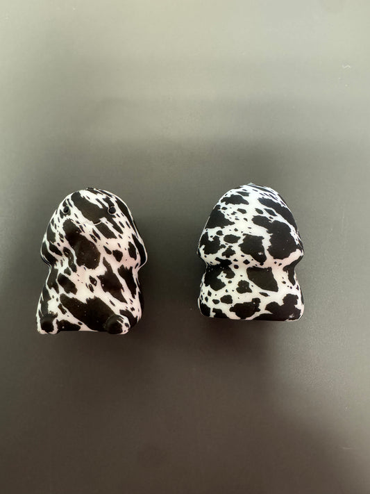 Black Cow Print Richard Custom Copyrighted Silicone Focal